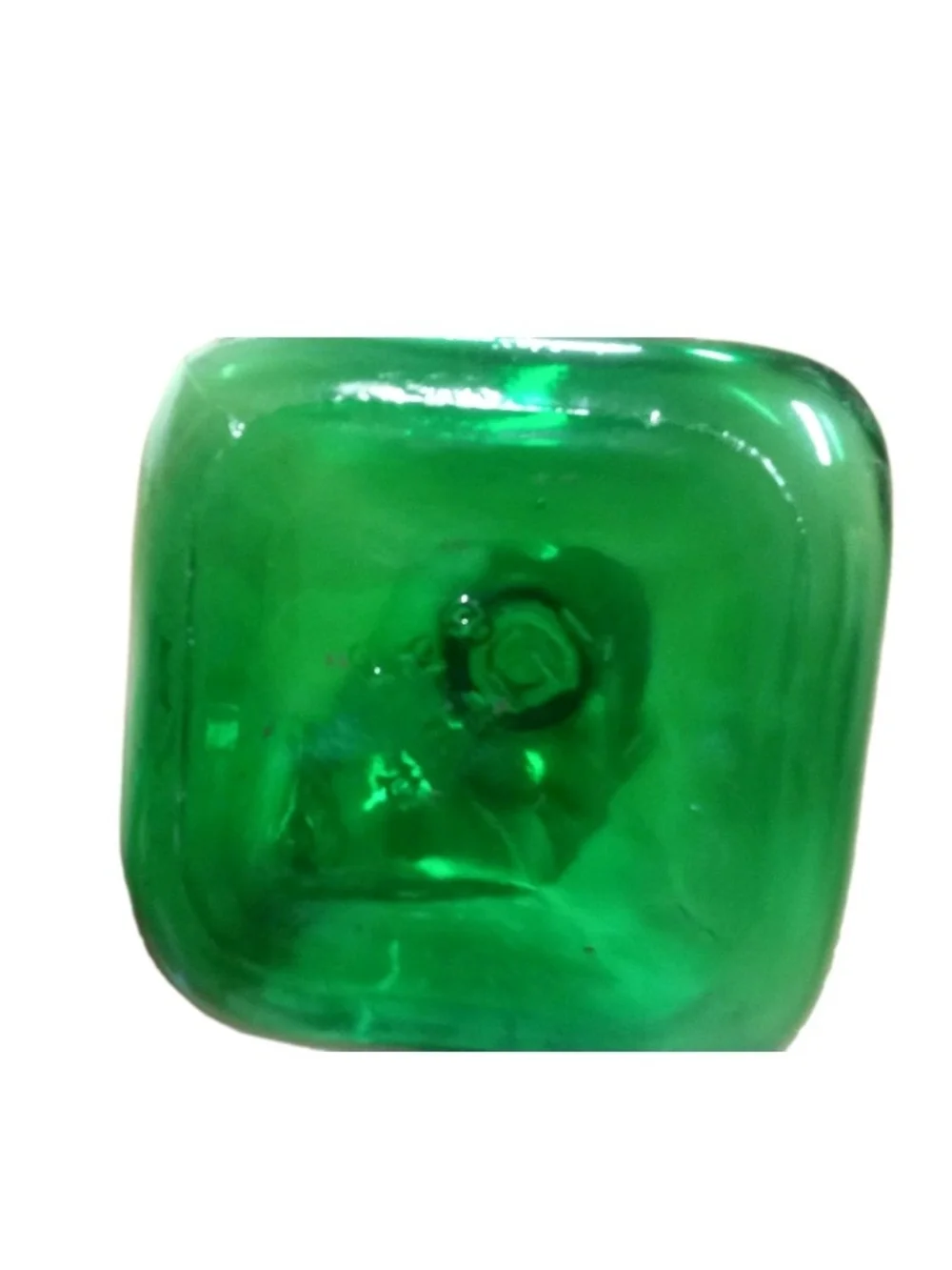 Green Glass Decorative Bottle with Stopper - Home Accents